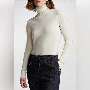 Ralph Lauren 100% Cashmere Cream Long Sleeve Turtleneck